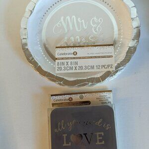 NWT Bachelorette Hen Party Wedding Reception Coasters Paper Plates Celebrate It